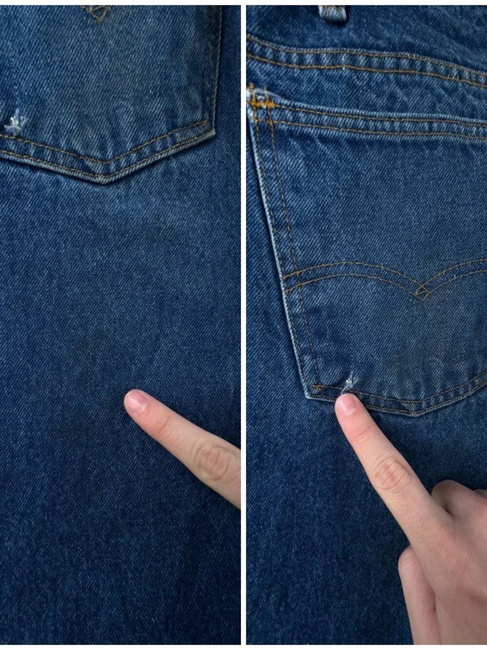 VTG Levi’s 505 Orange Tab Denim Blue Jeans ACTL 41x29 Adult 1991 Cutoff Men